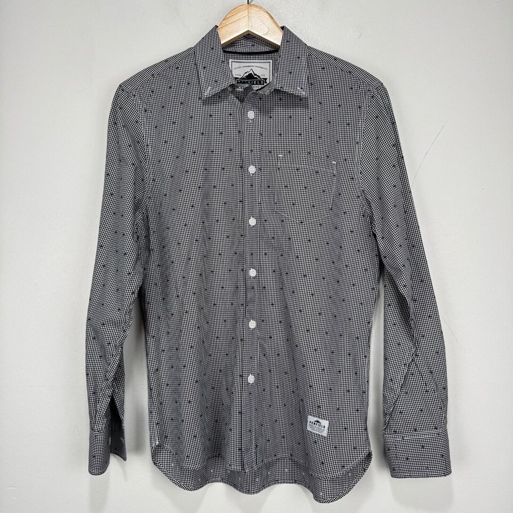 Penfield Manufacturing Co Button Shirt Men Small Black‎ White Check Tailored Fit